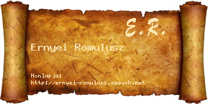 Ernyei Romulusz névjegykártya